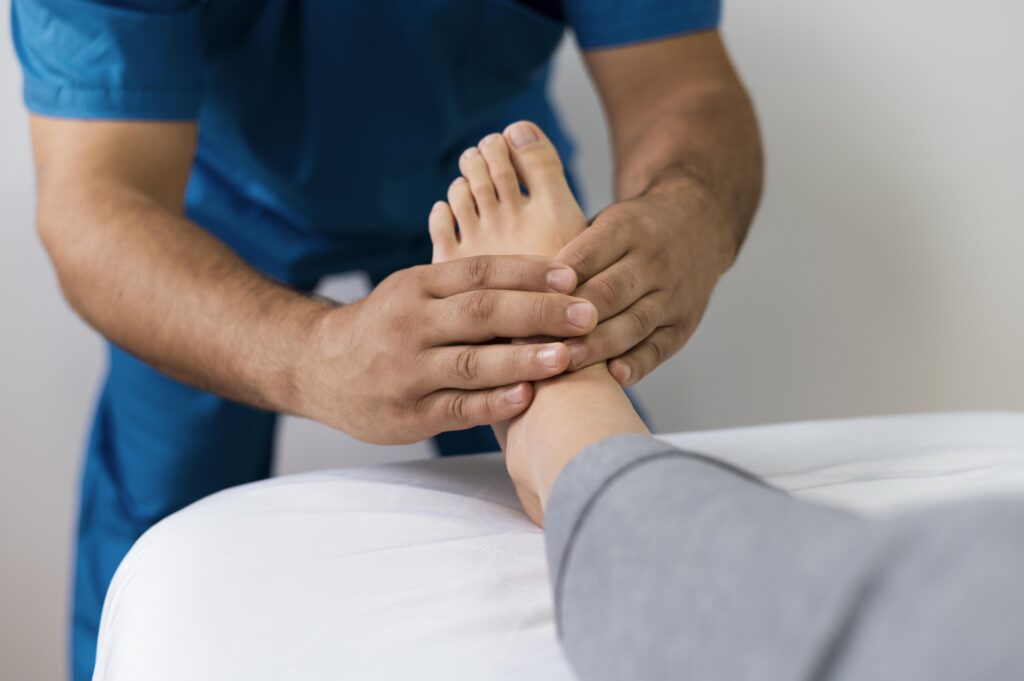 Diabetic foot massage therapy at Rashtrotthana Hospital Bangalore
